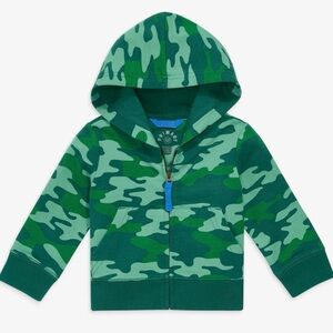 Primary Green Camouflage Kids Hoodie